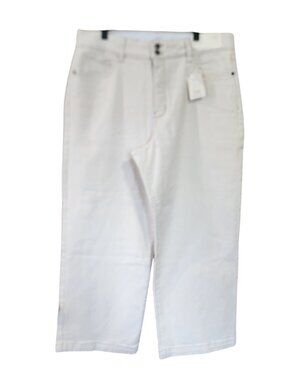 St John's Bay High Rise Wide Leg Womens Oatmeal color Jeans Womens Size 16P NWT